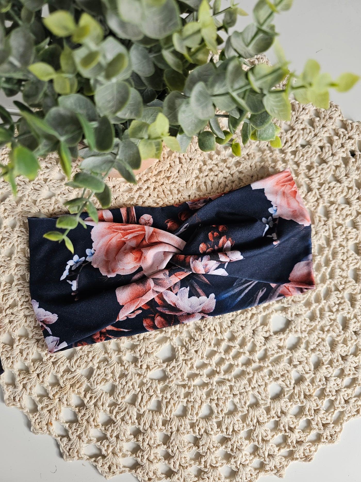 Bandeau twist bouquets corail & orange