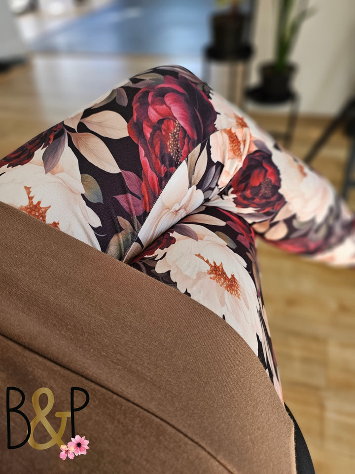 Legging pivoine bourgogne