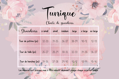 Tunique bouquets sur blanc & rose foncé
