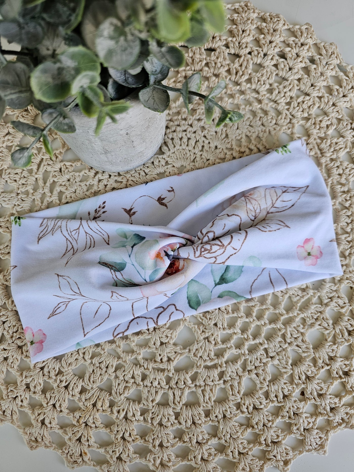 Bandeau twist petit doré sur blanc