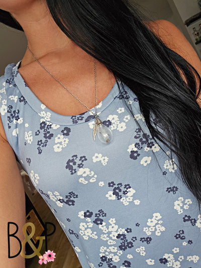 Camisole petites fleurs bleues
