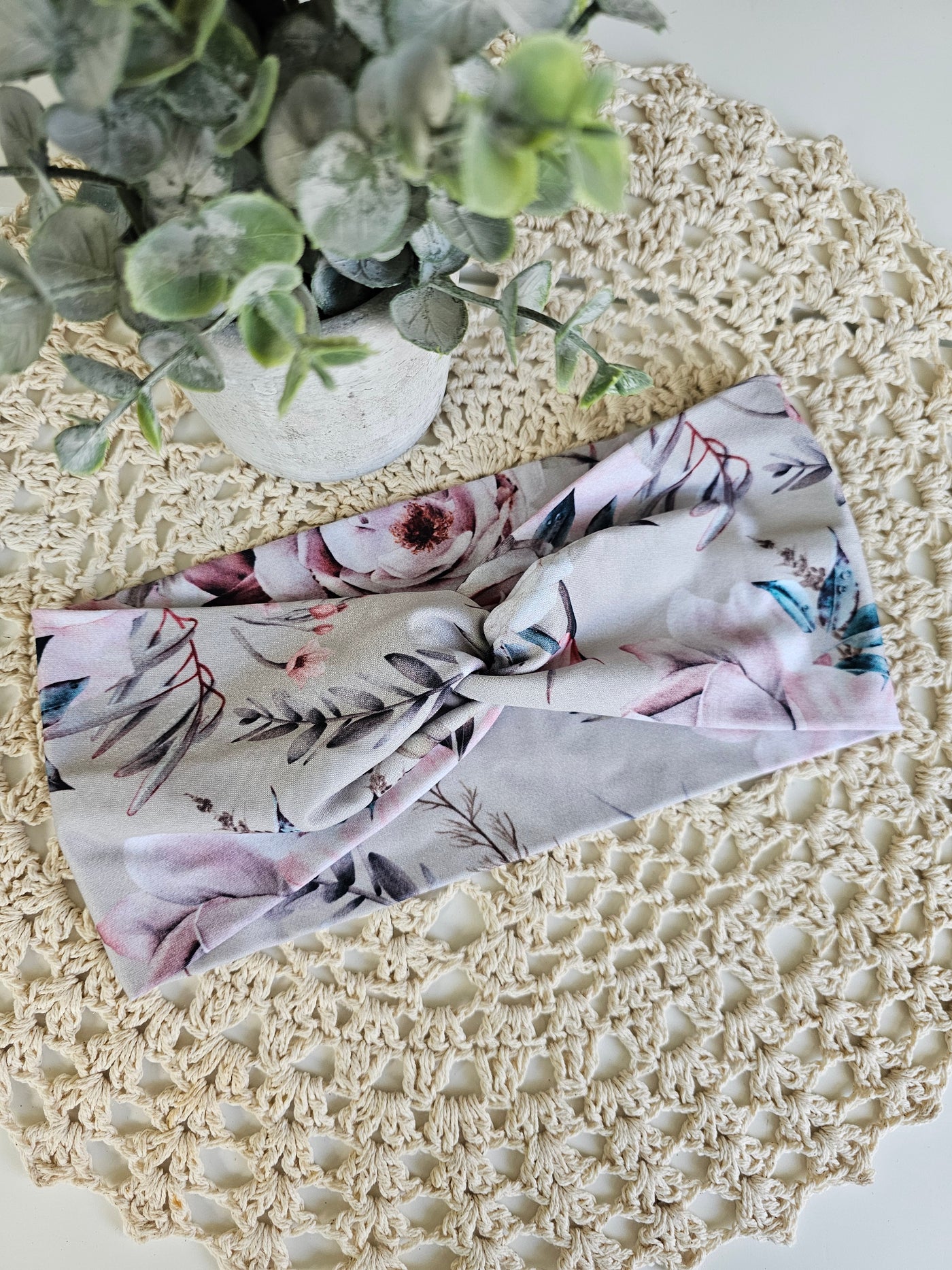 Bandeau twist floral sur gris ( camisoles )