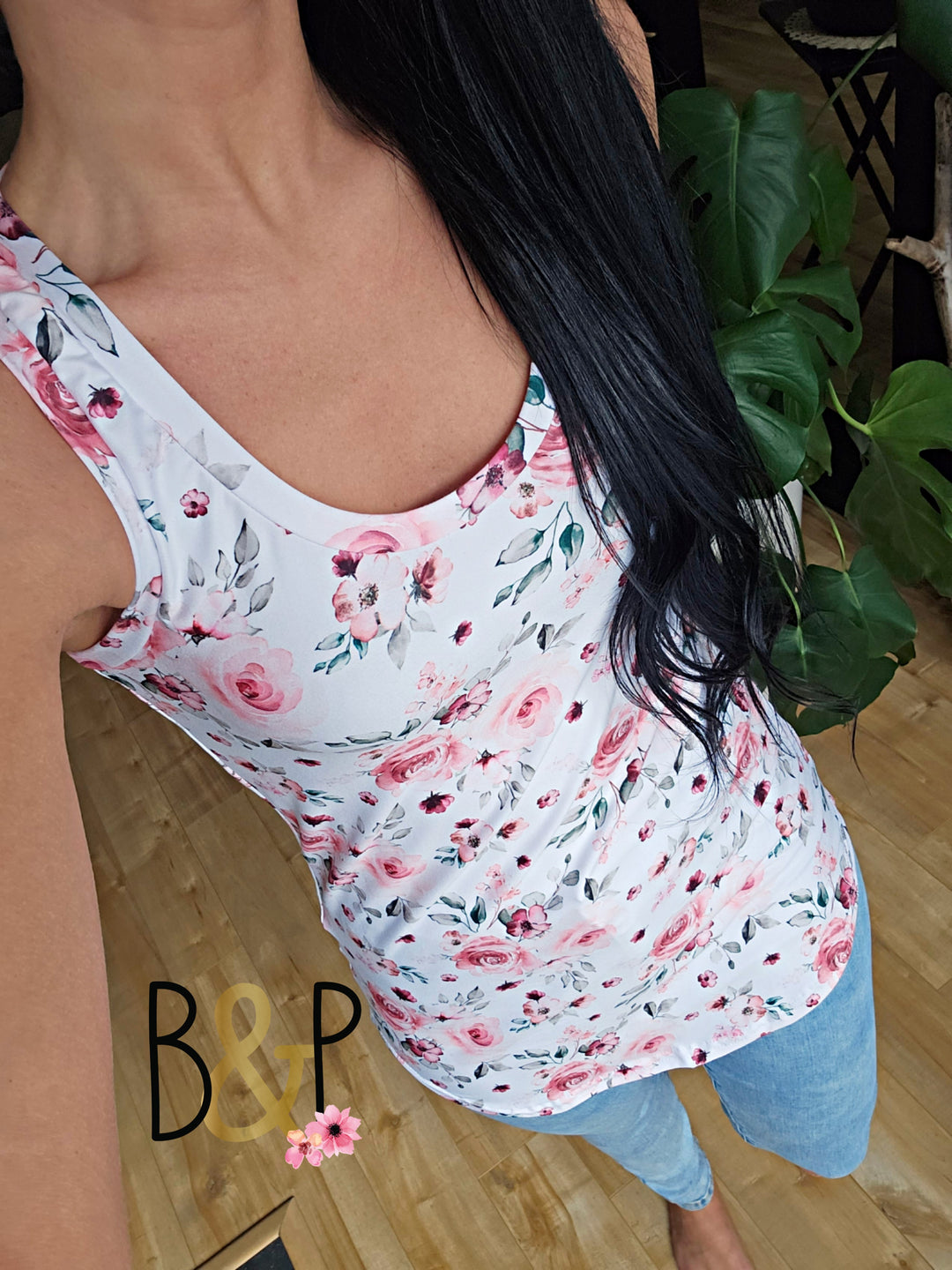 Camisole petit floral sur blanc