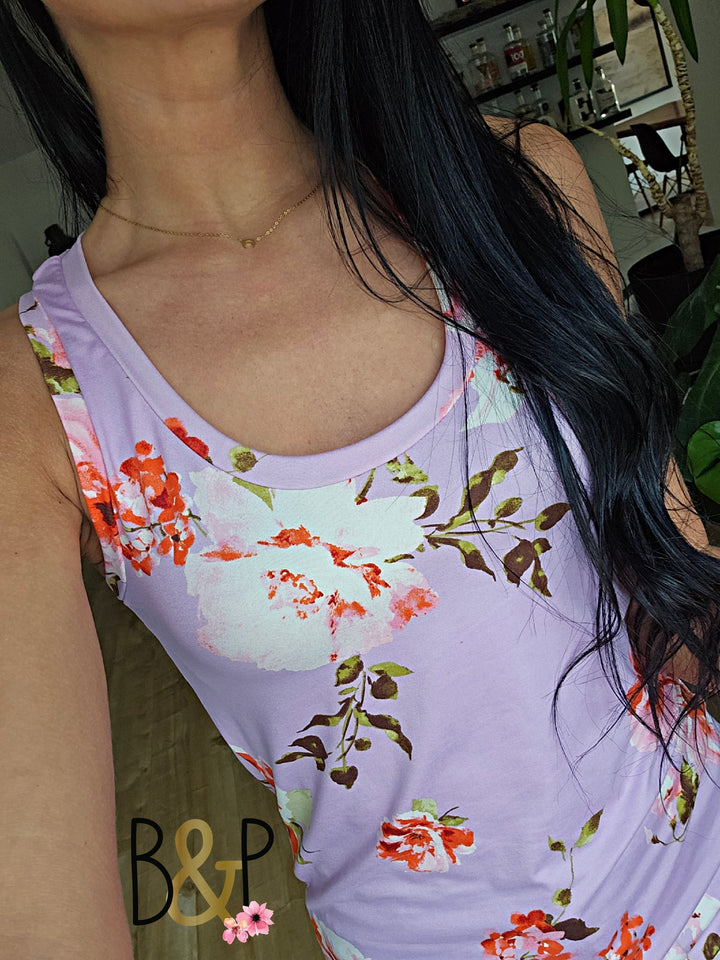 Camisole Lilas & fleurs