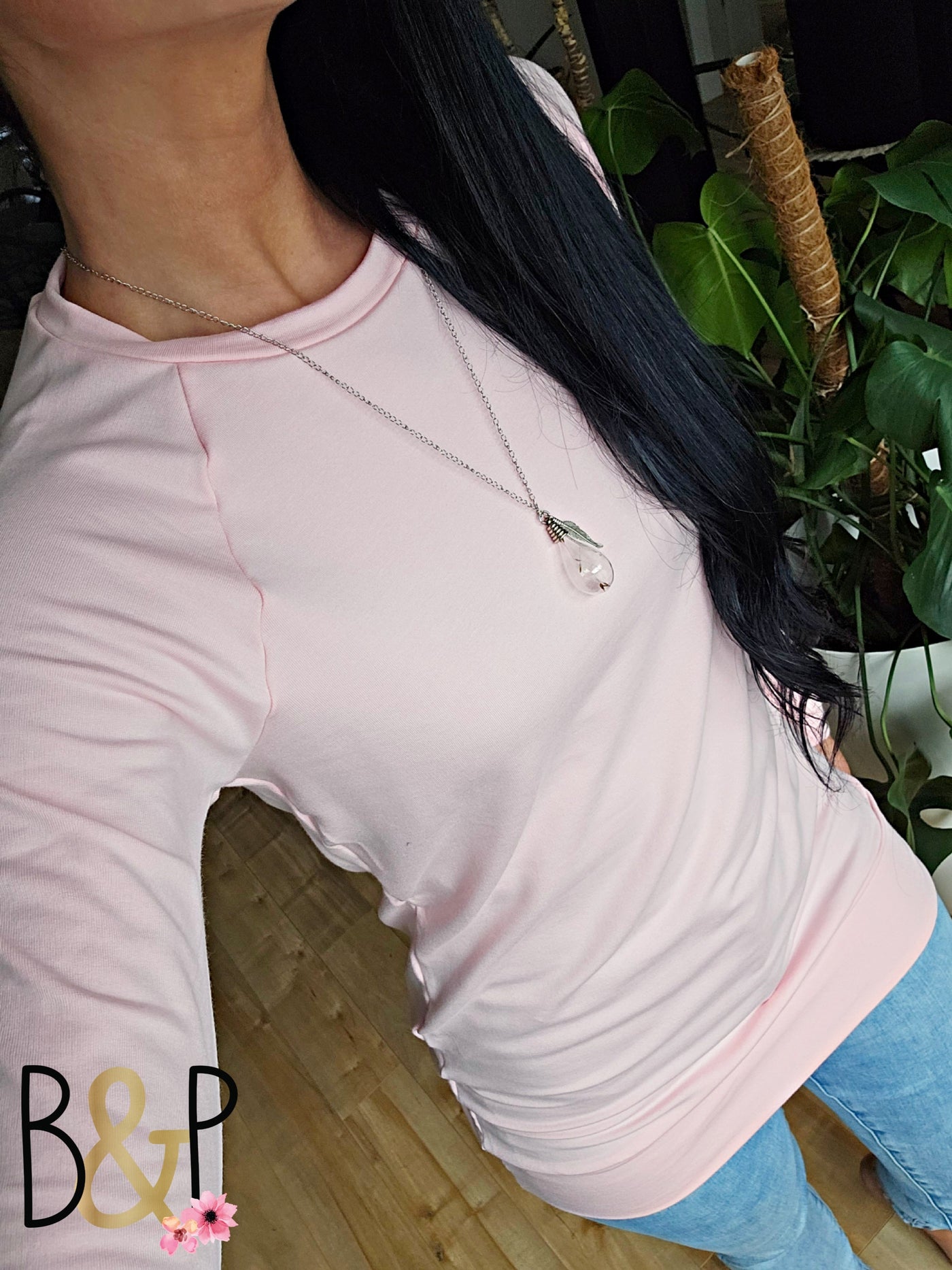 Tunique allongée rose bébé