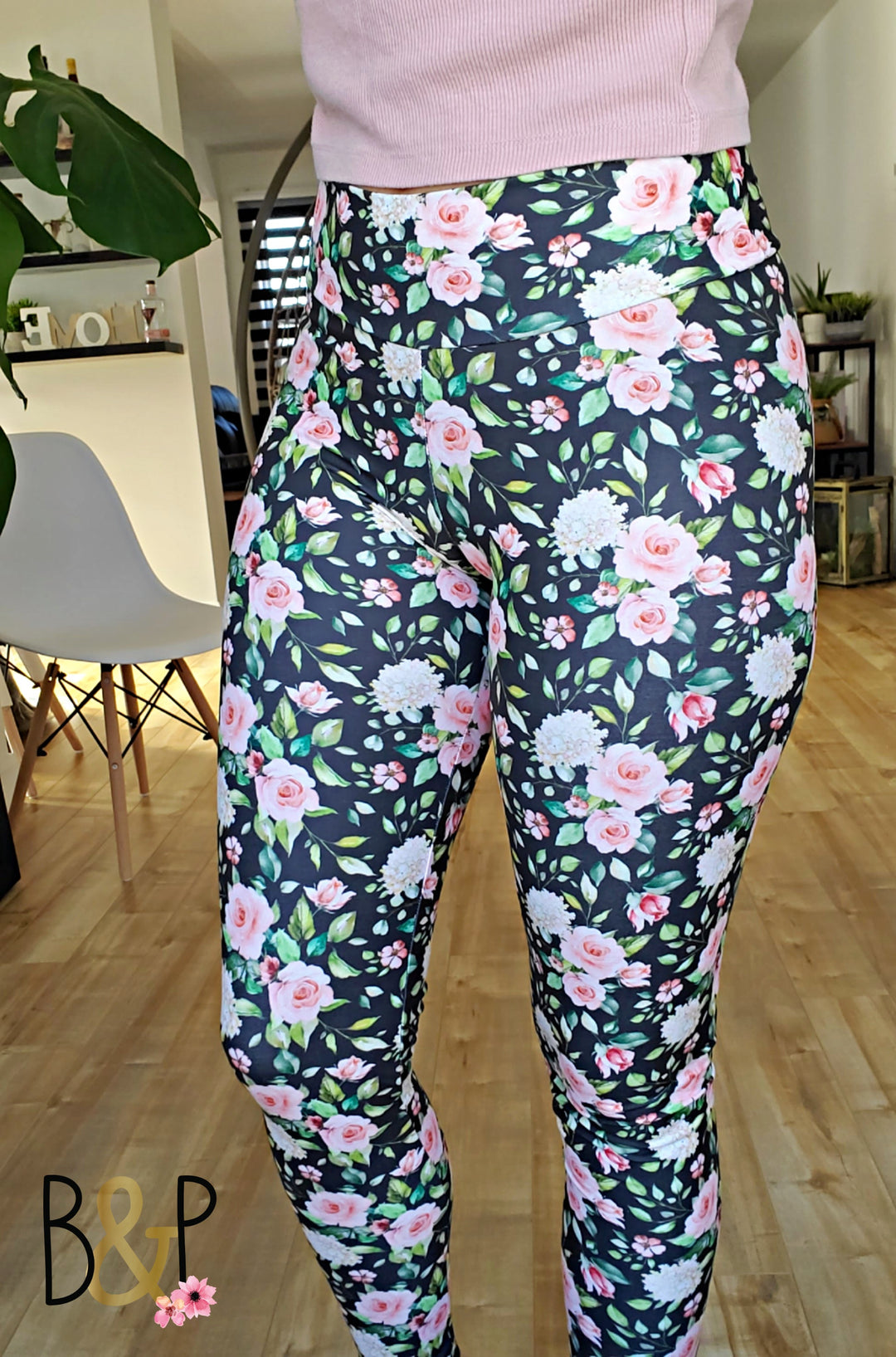 Legging feuilles vertes