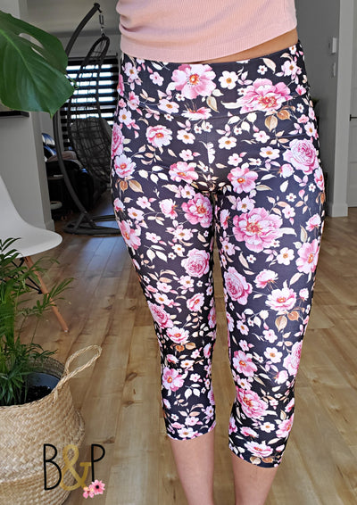 Legging 3/4 rose & blé