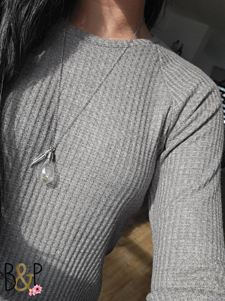 Tunique gaufrée grise taupe