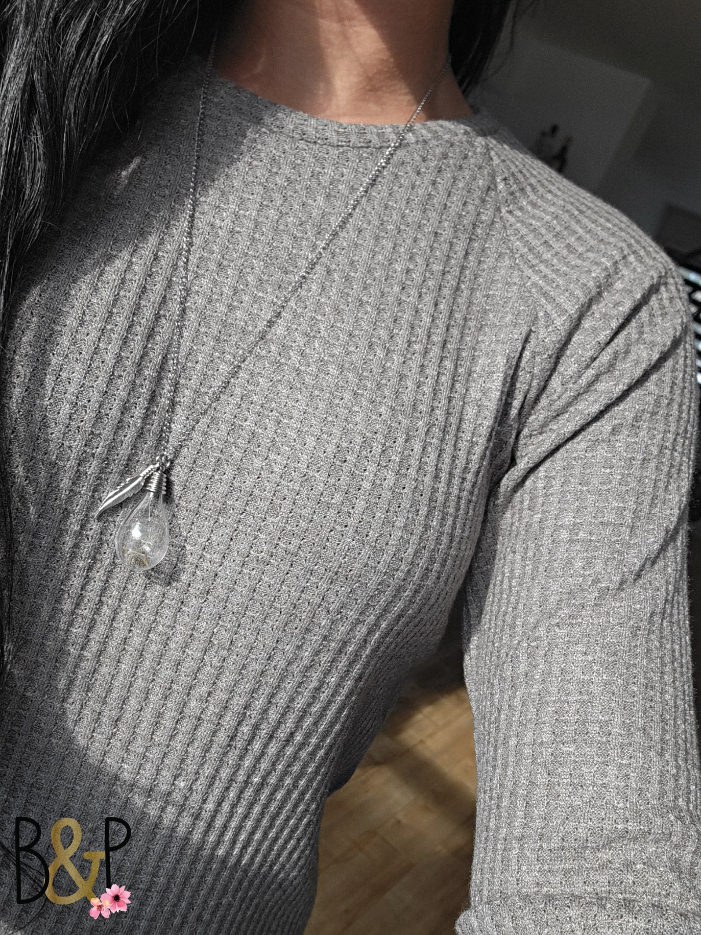 Tunique gaufrée grise taupe