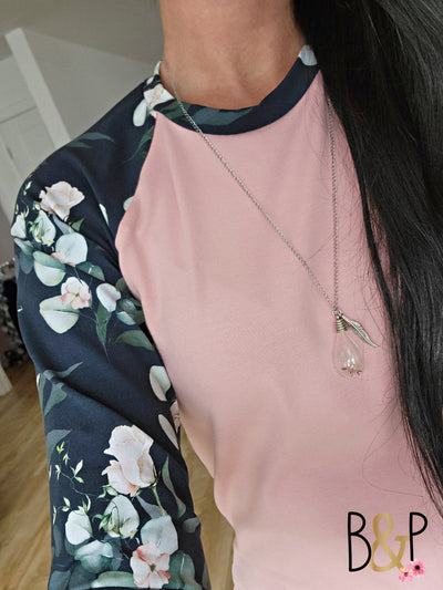 Tunique sarcelle & rose foncé