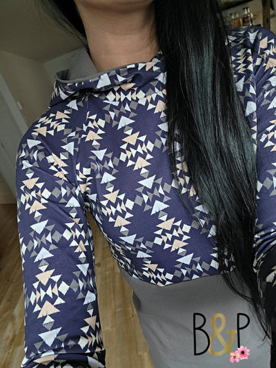 Hoodie aztèque triangle & marine