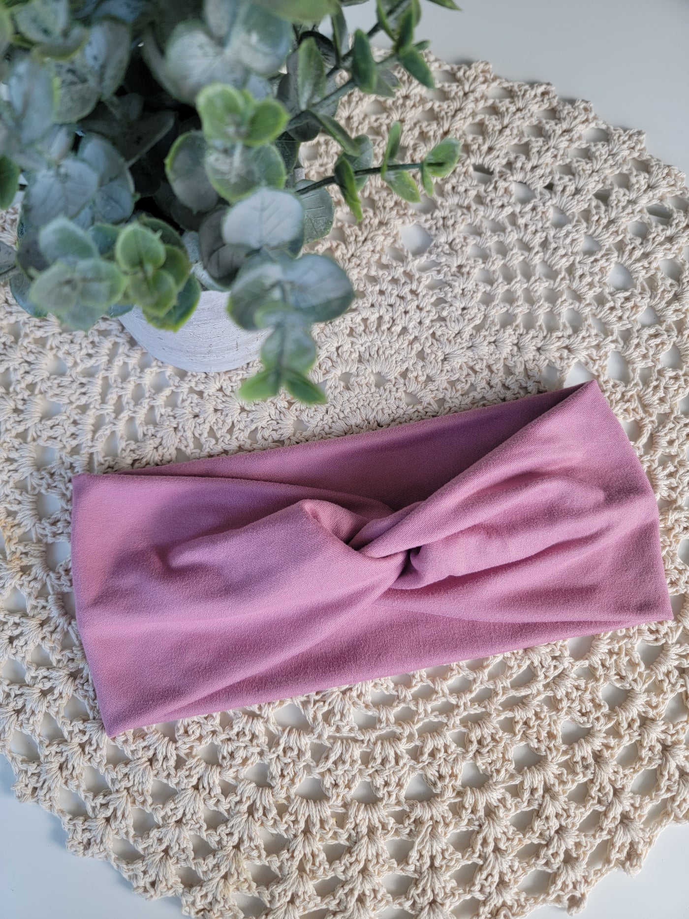 Bandeau twist vieux rose