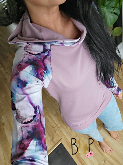 Hoodie capuchon croisé alcohol ink