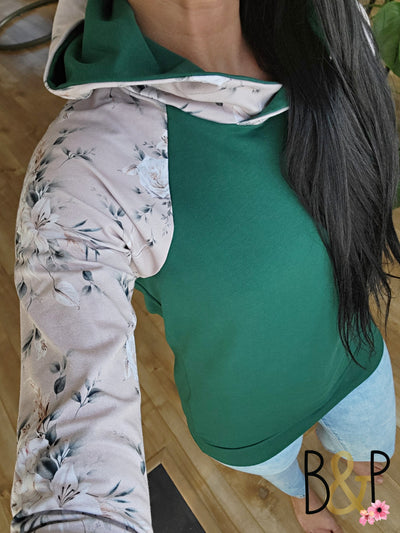 Hoodie vert forêt & longues branches
