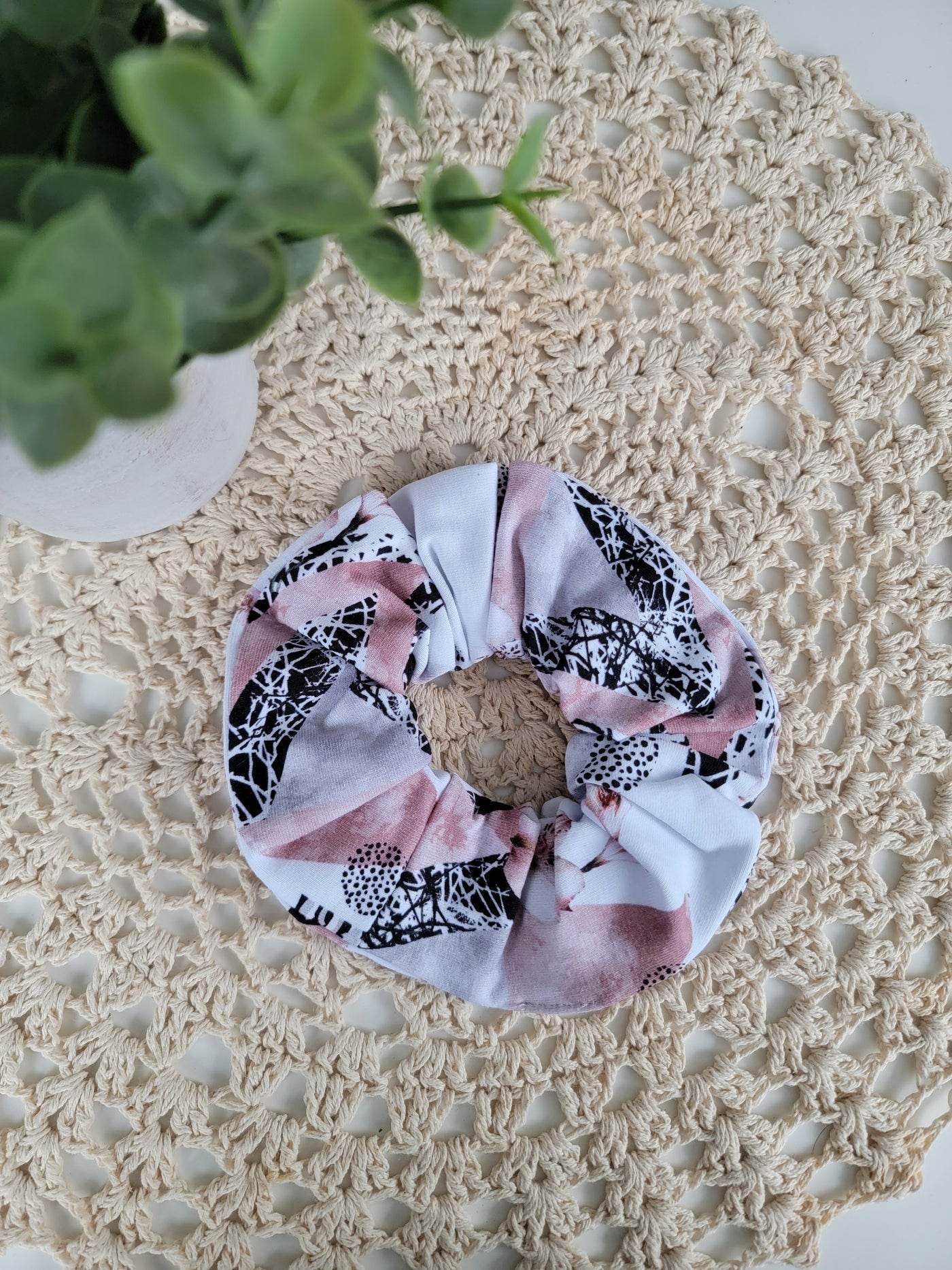 Chouchou triangles rose & noir