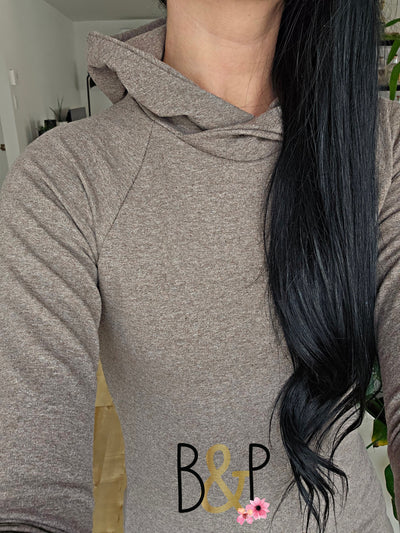 Hoodie heather chocolat