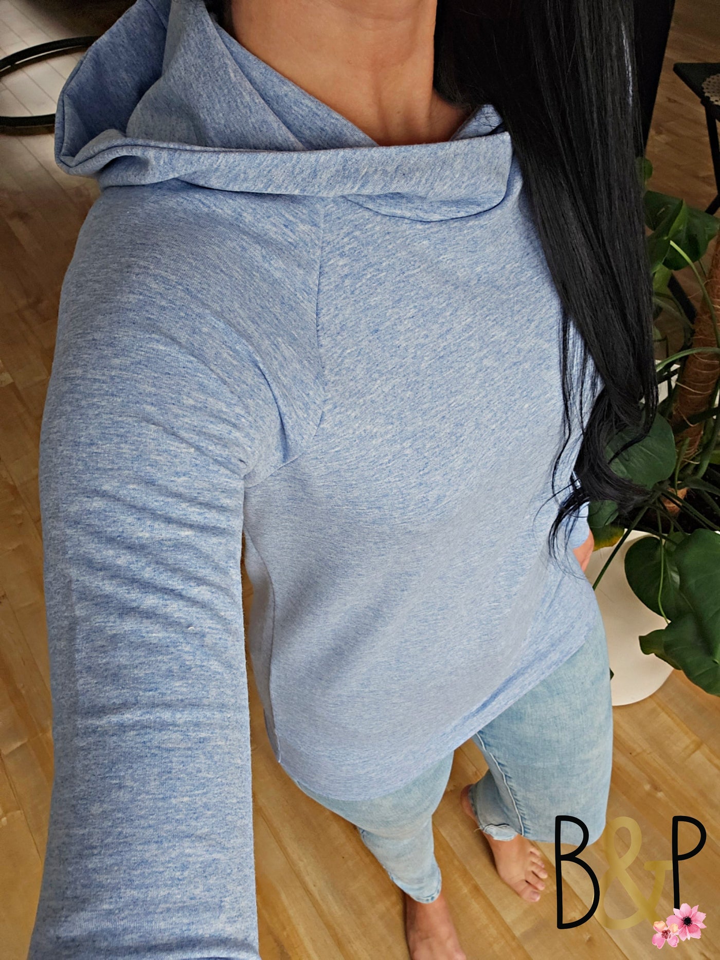 Hoodie heather bleu pâle