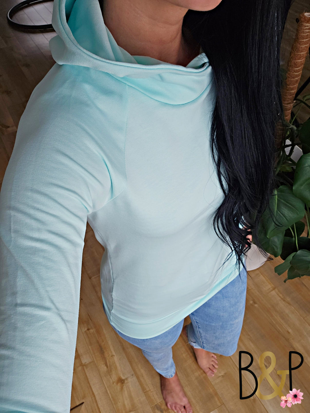 Hoodie bleu turquoise