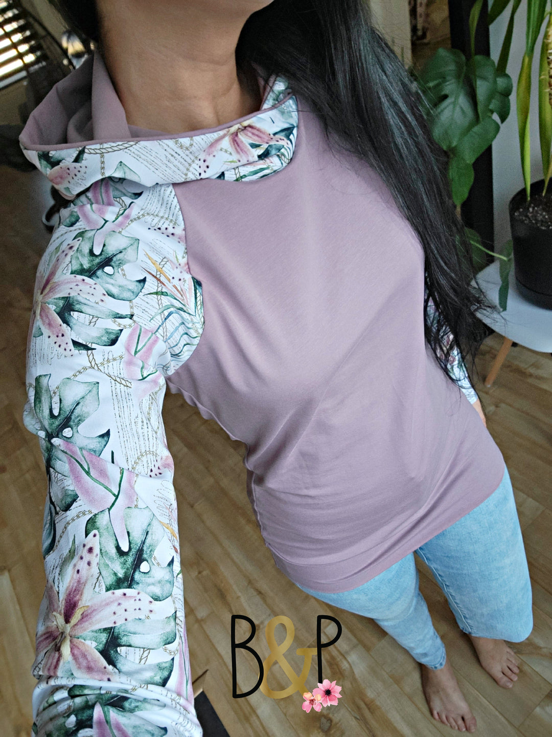 Hoodie cordage & mauve