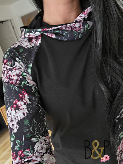 Hoodie bouquets & noir