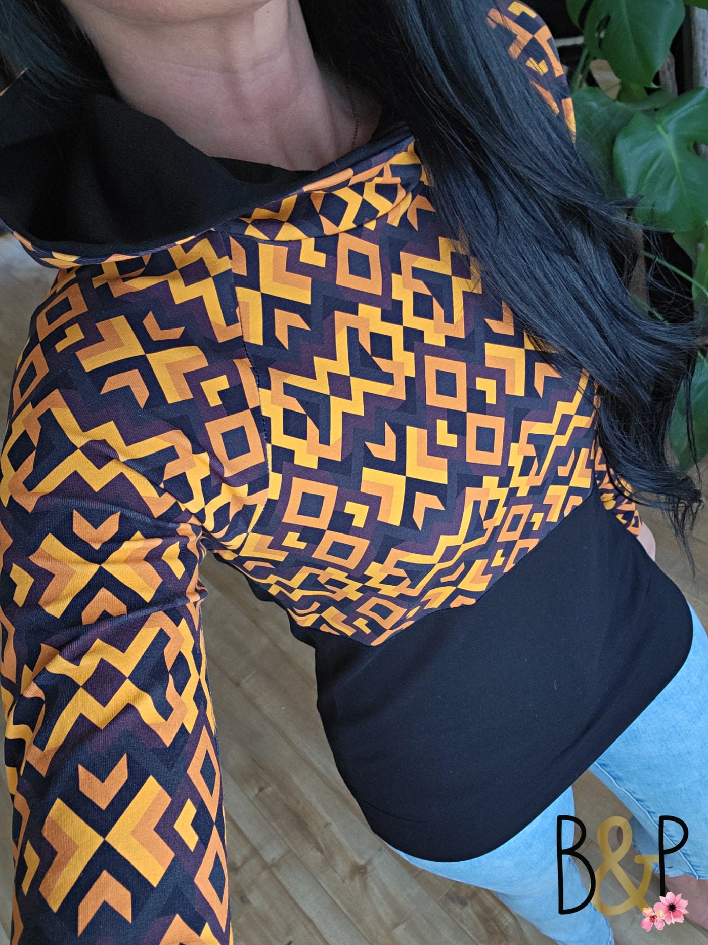Hoodie aztèque orangé