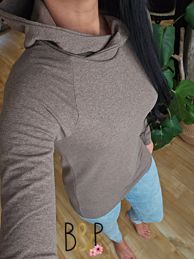 Hoodie heather chocolat