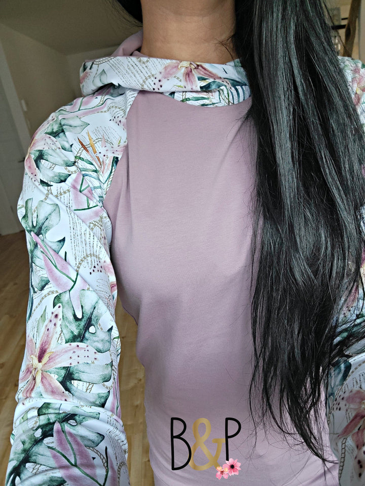 Hoodie cordage & mauve