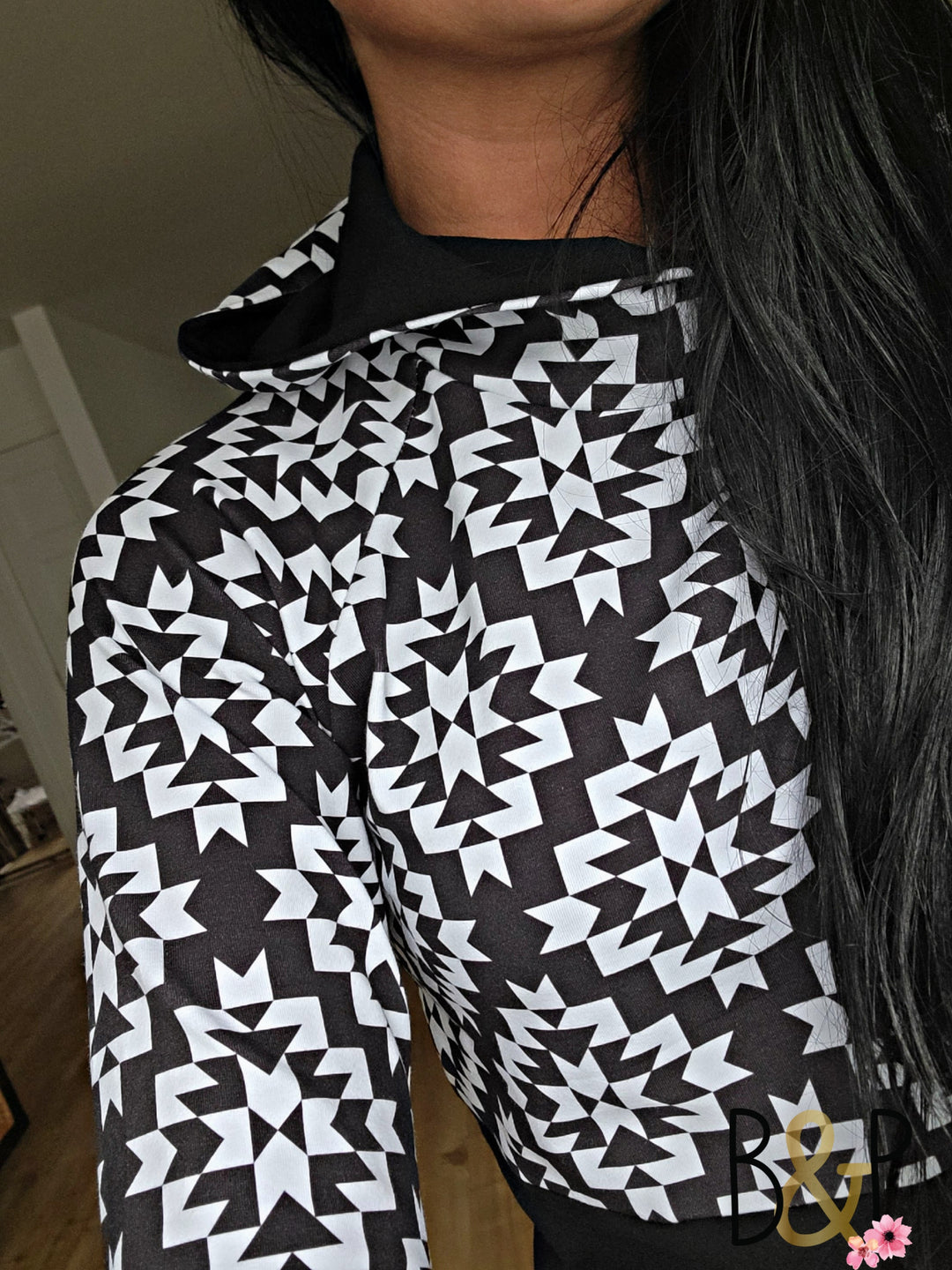 Hoodie aztèque noir & blanc